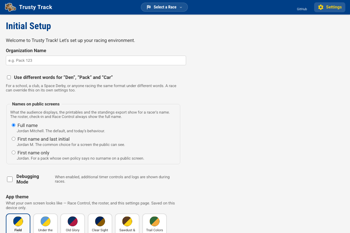 System Settings Form