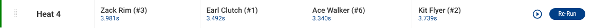 A ▶ button on a heat row on the Schedule tab