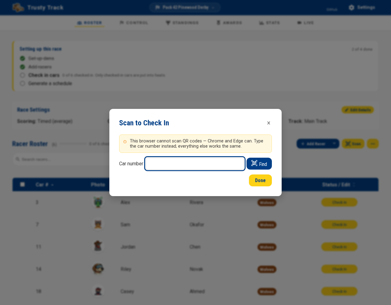 The check-in scanner