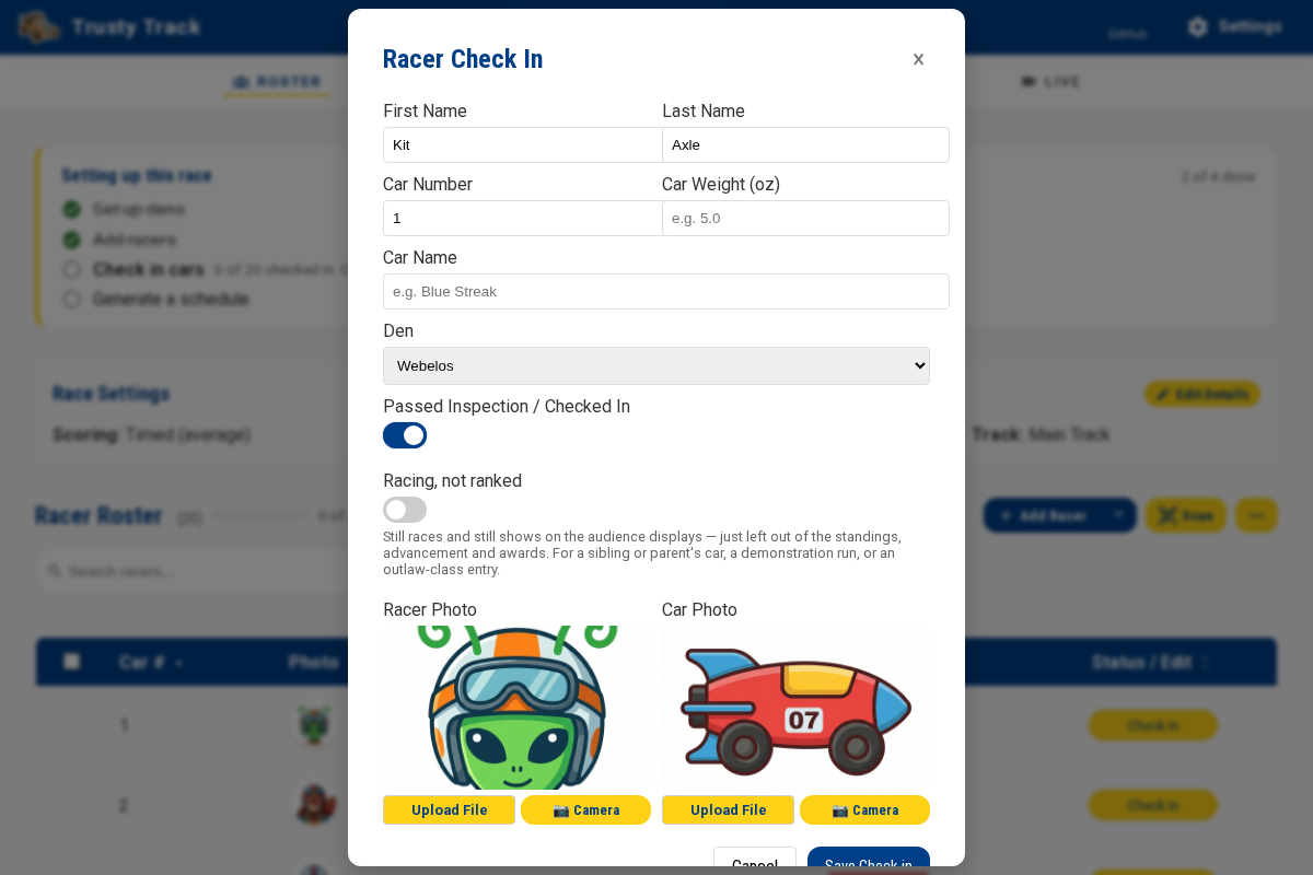 Check-In Modal — With Photo