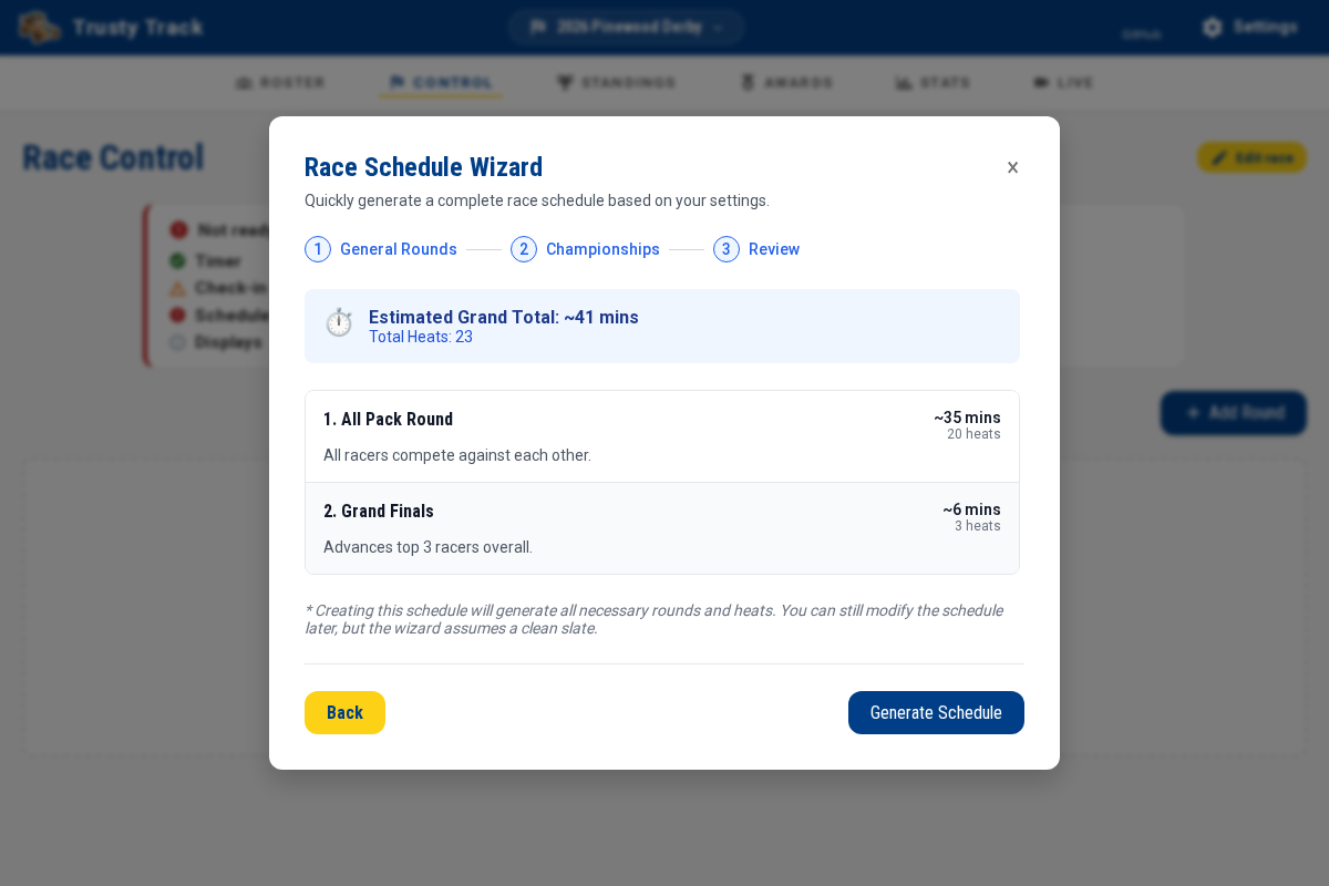 Round Wizard — Step 3 Review