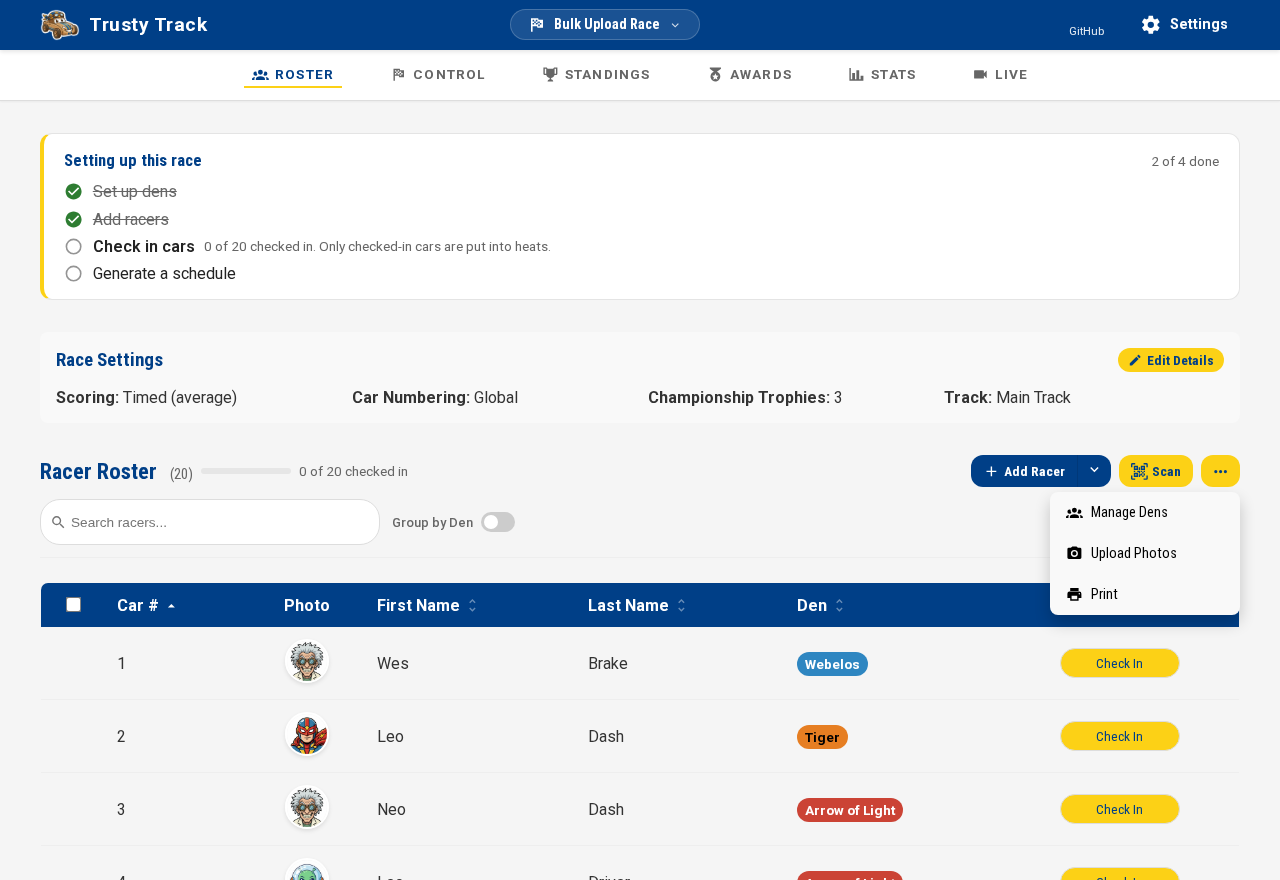 Upload Photos in the roster's overflow menu