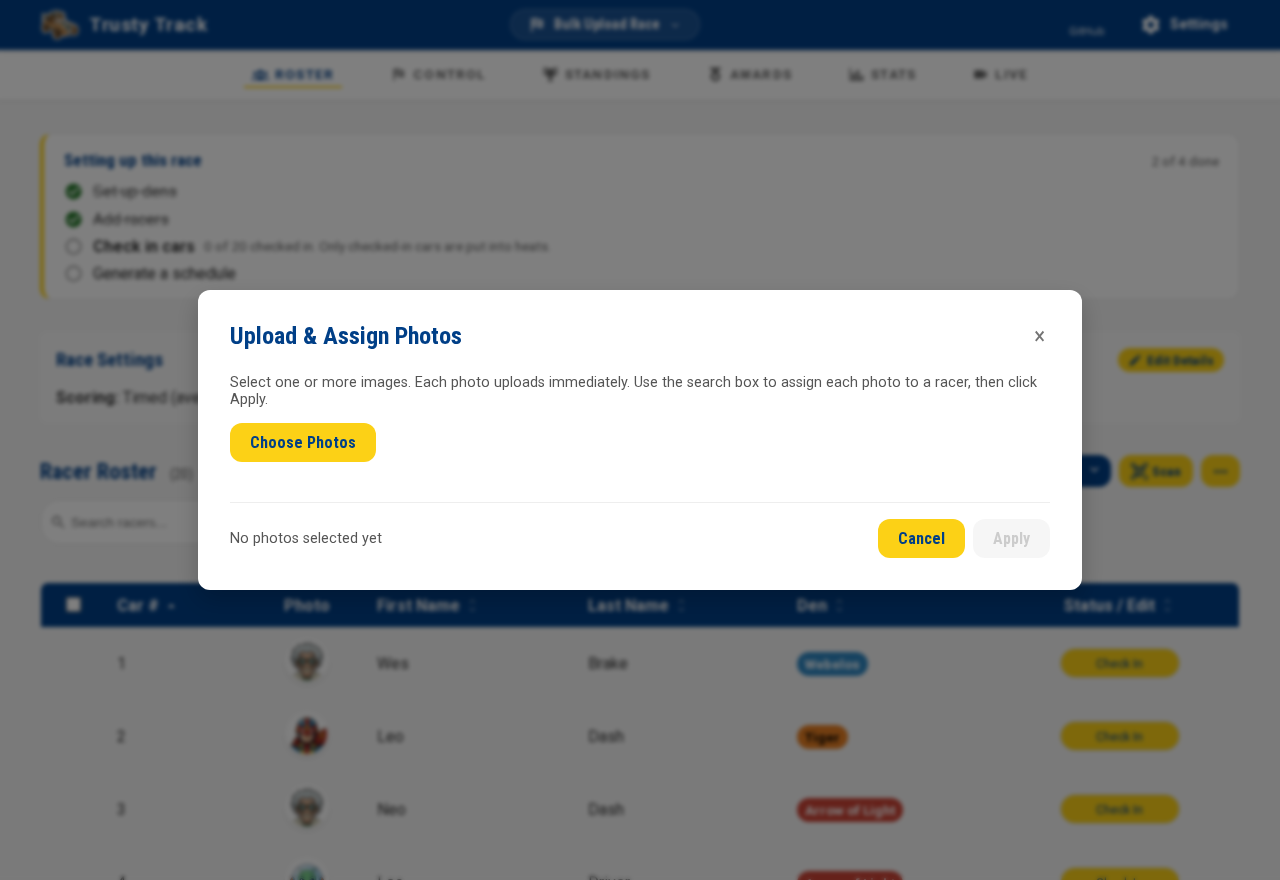 Empty upload modal