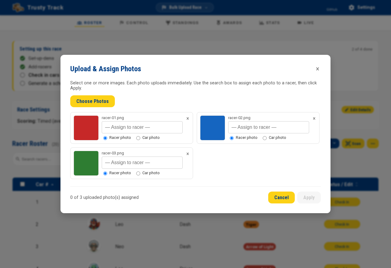 Photos loaded in the modal